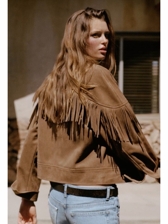 Zara Jackets & Blazers - Zara Fringe Faux Suede Jacket